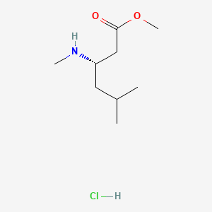 molecular formula C9H20ClNO2 B13453328 methyl(3S)-5-methyl-3-(methylamino)hexanoatehydrochloride 