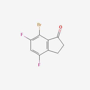 molecular formula C9H5BrF2O B13453361 7-bromo-4,6-difluoro-2,3-dihydro-1H-inden-1-one 