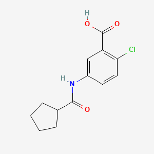 molecular formula C13H14ClNO3 B13453419 2-Chloro-5-cyclopentaneamidobenzoicacid 