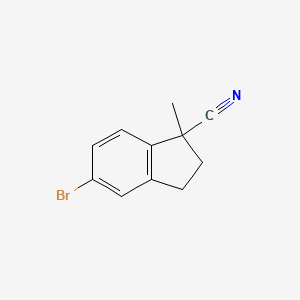 molecular formula C11H10BrN B13453428 5-bromo-1-methyl-2,3-dihydro-1H-indene-1-carbonitrile 