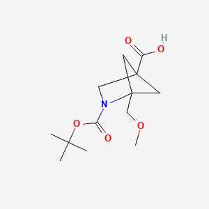 molecular formula C13H21NO5 B13453434 2-[(Tert-butoxy)carbonyl]-1-(methoxymethyl)-2-azabicyclo[2.1.1]hexane-4-carboxylic acid 