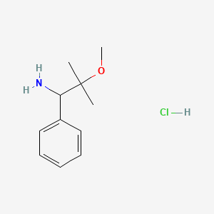 molecular formula C11H18ClNO B13453461 2-Methoxy-2-methyl-1-phenylpropan-1-amine hydrochloride 