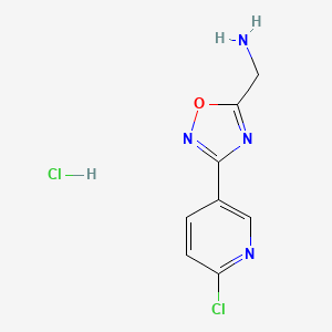 1-[3-(6-Chloropyridin-3-yl)-1,2,4-oxadiazol-5-yl]methanamine hydrochloride