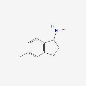 molecular formula C11H15N B13453549 N,5-dimethyl-2,3-dihydro-1H-inden-1-amine 