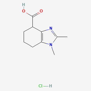 molecular formula C10H15ClN2O2 B13453648 1,2-dimethyl-4,5,6,7-tetrahydro-1H-1,3-benzodiazole-4-carboxylic acid hydrochloride 