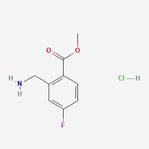 molecular formula C9H11ClFNO2 B13453653 Methyl 2-(aminomethyl)-4-fluorobenzoate hydrochloride 