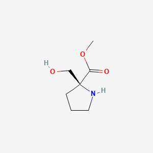 molecular formula C7H13NO3 B13453764 Methyl (S)-2-(hydroxymethyl)pyrrolidine-2-carboxylate 