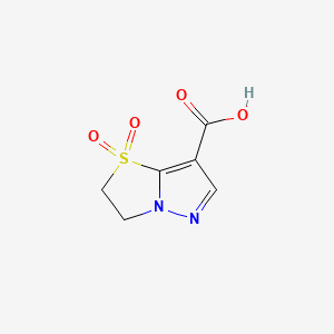 molecular formula C6H6N2O4S B13453771 1,1-dioxo-2H,3H-1lambda6-pyrazolo[3,2-b][1,3]thiazole-7-carboxylic acid 