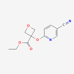 Ethyl 3-[(5-cyanopyridin-2-yl)oxy]oxetane-3-carboxylate