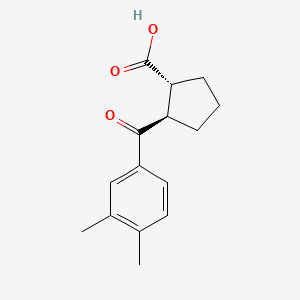 B1345383 trans-2-(3,4-Dimethylbenzoyl)cyclopentane-1-carboxylic acid CAS No. 733741-19-0