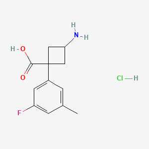 3-Amino-1-(3-fluoro-5-methylphenyl)cyclobutane-1-carboxylic acid hydrochloride