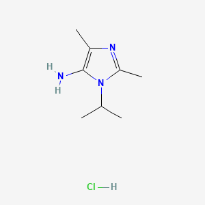 molecular formula C8H16ClN3 B13453846 2,4-dimethyl-1-(propan-2-yl)-1H-imidazol-5-amine hydrochloride 