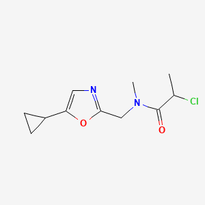 molecular formula C11H15ClN2O2 B13453850 2-chloro-N-[(5-cyclopropyl-1,3-oxazol-2-yl)methyl]-N-methylpropanamide 