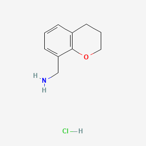 molecular formula C10H14ClNO B13453899 1-(3,4-dihydro-2H-1-benzopyran-8-yl)methanamine hydrochloride 