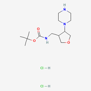 tert-butylN-{[4-(piperazin-1-yl)oxolan-3-yl]methyl}carbamatedihydrochloride