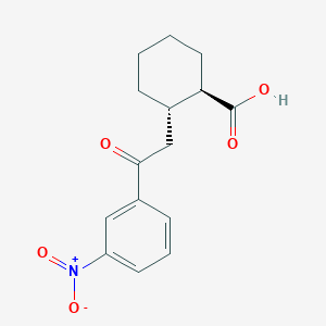 molecular formula C15H17NO5 B1345395 反式-2-[2-氧代-2-(3-硝基苯基)乙基]环己烷-1-羧酸 CAS No. 735275-02-2