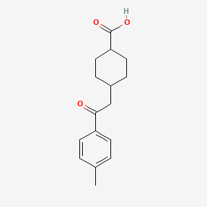 molecular formula C16H20O3 B1345397 cis-4-[2-(4-Methylphenyl)-2-oxoethyl]-cyclohexane-1-carboxylic acid CAS No. 735275-77-1