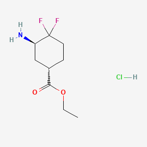 ethyl(1S,3R)-3-amino-4,4-difluorocyclohexane-1-carboxylatehydrochloride