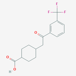 molecular formula C16H17F3O3 B1345403 cis-4-[2-Oxo-2-(3-trifluoromethylphenyl)-ethyl]cyclohexane-1-carboxylic acid CAS No. 736136-63-3