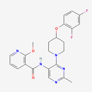 molecular formula C23H23F2N5O3 B13454103 N-{4-[4-(2,4-difluorophenoxy)piperidin-1-yl]-2-methylpyrimidin-5-yl}-2-methoxypyridine-3-carboxamide 