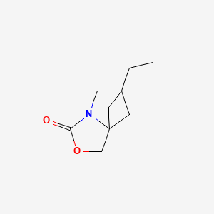 molecular formula C9H13NO2 B13454174 7-Ethyl-3-oxa-5-azatricyclo[5.1.1.0,1,5]nonan-4-one 