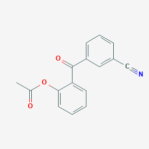 molecular formula C16H11NO3 B1345418 2-乙酰氧基-3'-氰基二苯甲酮 CAS No. 890099-31-7