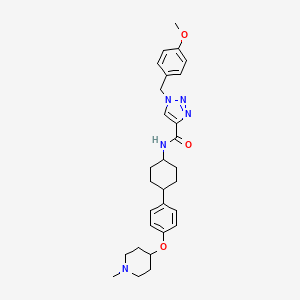 1-[(4-methoxyphenyl)methyl]-N-[(1r,4r)-4-{4-[(1-methylpiperidin-4-yl)oxy]phenyl}cyclohexyl]-1H-1,2,3-triazole-4-carboxamide