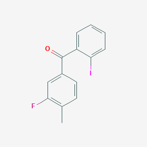 molecular formula C14H10FIO B1345428 3'-氟-2-碘-4'-甲基苯甲酮 CAS No. 951886-27-4