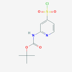 molecular formula C10H13ClN2O4S B13454299 tert-Butyl (4-(chlorosulfonyl)pyridin-2-yl)carbamate 