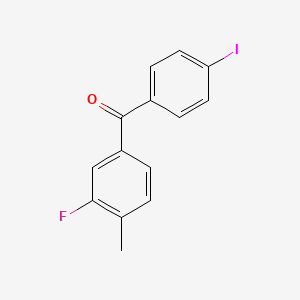 molecular formula C14H10FIO B1345430 3'-氟-4-碘-4'-甲基二苯甲酮 CAS No. 951886-33-2