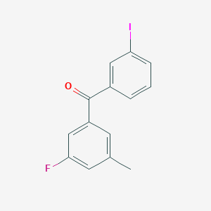molecular formula C14H10FIO B1345432 3'-氟-3-碘-5'-甲基苯甲酮 CAS No. 951886-79-6