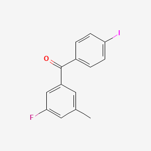 molecular formula C14H10FIO B1345433 3'-氟-4-碘-5'-甲基苯甲酮 CAS No. 951886-83-2