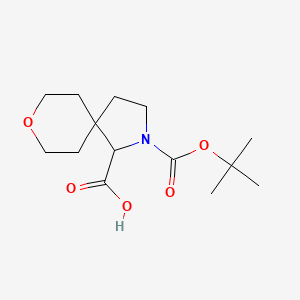 molecular formula C14H23NO5 B13454391 2-[(Tert-butoxy)carbonyl]-8-oxa-2-azaspiro[4.5]decane-1-carboxylic acid 