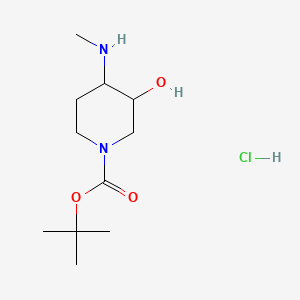 molecular formula C11H23ClN2O3 B13454439 Tert-butyl 3-hydroxy-4-(methylamino)piperidine-1-carboxylate hydrochloride 