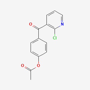 molecular formula C14H10ClNO3 B1345446 3-(4-乙酰氧基苯甲酰)-2-氯吡啶 CAS No. 898786-41-9