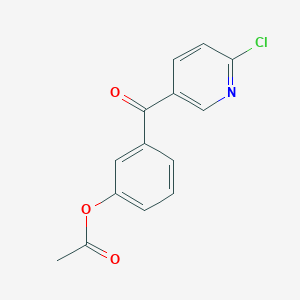 molecular formula C14H10ClNO3 B1345448 5-(3-Acetoxybenzoyl)-2-chloropyridine CAS No. 898786-47-5