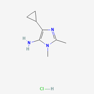 molecular formula C8H14ClN3 B13454491 4-cyclopropyl-1,2-dimethyl-1H-imidazol-5-amine hydrochloride 