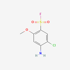 molecular formula C7H7ClFNO3S B13454508 4-Amino-5-chloro-2-methoxybenzene-1-sulfonyl fluoride 