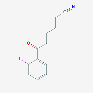 molecular formula C12H12INO B1345451 6-(2-碘苯基)-6-氧代己腈 CAS No. 898768-03-1