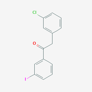 molecular formula C14H10ClIO B1345453 2-(3-Chlorophenyl)-3'-iodoacetophenone CAS No. 898784-04-8