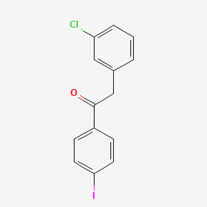 molecular formula C14H10ClIO B1345454 2-(3-クロロフェニル)-4'-ヨードアセトフェノン CAS No. 898784-05-9