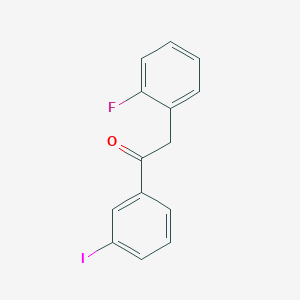 molecular formula C14H10FIO B1345455 2-(2-氟苯基)-3'-碘代苯乙酮 CAS No. 898784-75-3