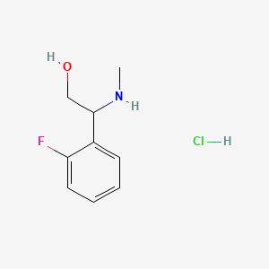 molecular formula C9H13ClFNO B13454570 2-(2-Fluorophenyl)-2-(methylamino)ethan-1-ol hydrochloride 