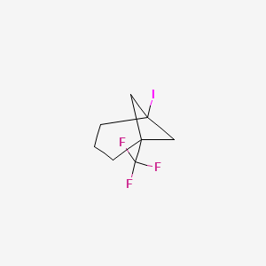 molecular formula C8H10F3I B13454587 1-Iodo-5-(trifluoromethyl)bicyclo[3.1.1]heptane 