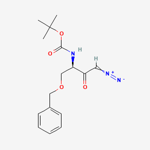 molecular formula C16H21N3O4 B13454617 tert-butyl N-[(2R)-1-(benzyloxy)-4-diazo-3-oxobutan-2-yl]carbamate 