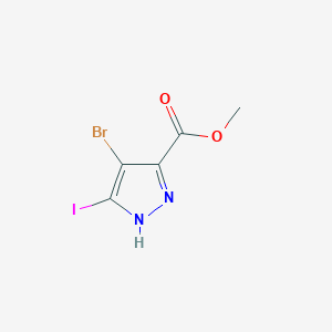 molecular formula C5H4BrIN2O2 B13454707 methyl 4-bromo-5-iodo-1H-pyrazole-3-carboxylate 