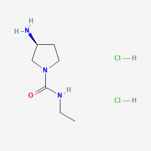 molecular formula C7H17Cl2N3O B13454734 (3S)-3-amino-N-ethylpyrrolidine-1-carboxamide dihydrochloride CAS No. 2919940-65-9