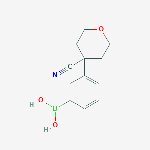 molecular formula C12H14BNO3 B13454741 [3-(4-CYanooxan-4-yl)phenyl]boronic acid 