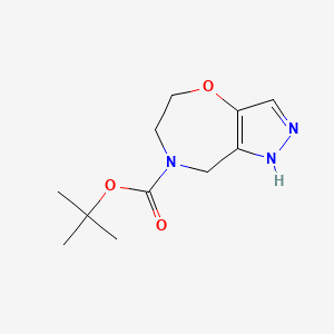 molecular formula C11H17N3O3 B13454767 tert-butyl 2H,5H,6H,7H,8H-pyrazolo[3,4-f][1,4]oxazepine-7-carboxylate 