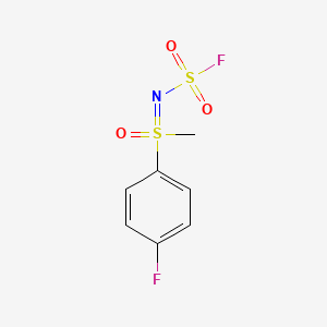 molecular formula C7H7F2NO3S2 B13454775 (4-Fluorophenyl)[(fluorosulfonyl)imino]methyl-lambda6-sulfanone 